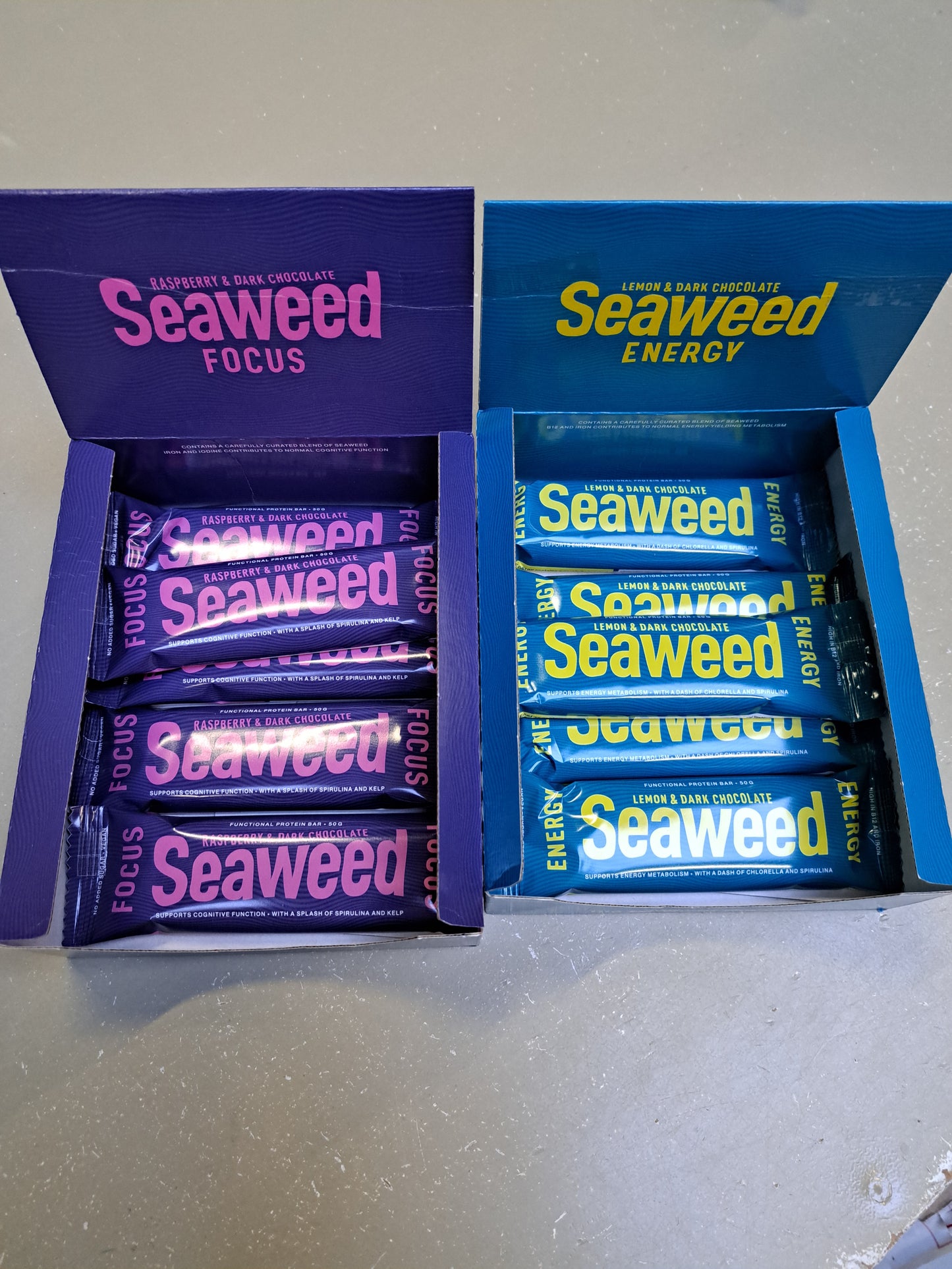 Seaweed Protein Bar Energy/Focus 50g mix 2x6 pieces